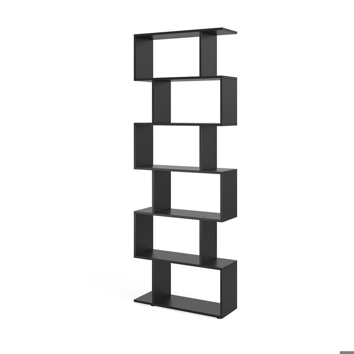 Étagère Bibliothèque Vicco Cloison Levio 6 Compartiments - Noir - 196 Cm