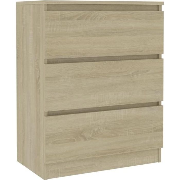 Buffet Commode Meuble de rangement - Bahut bas Chêne sonoma 60x35x76 cm Aggloméré