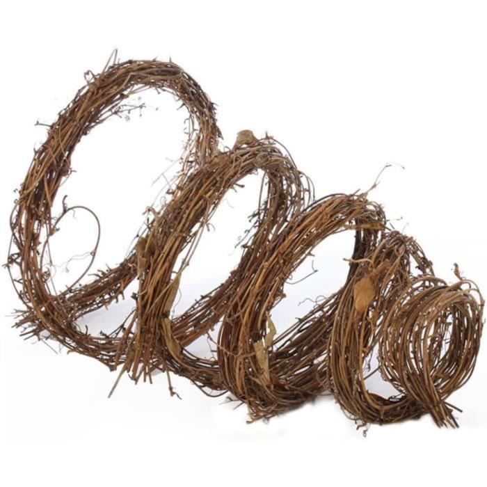 Lot De 4 Couronnes De Base En Rotin Naturel - 20 Cm De Diamètre - Pour Décorations DIY (Noël, Mariage, Saisons) - 8