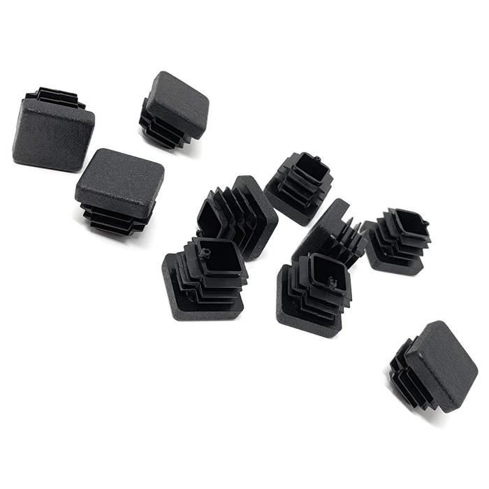 chaise dimension extérieur: 20x20mm, noir patins de meubles embouts de protection toutes les tailles: 10x10mm à 120x120mm montant clôture Lot de 10 bouchons de tuyaux carré avec lamelles chaise dimension extérieur: 20x20mm, noir patins de meubles embouts de protection toutes les tailles: 10x10mm à 120x120mm montant clôture Lot de 10 bouchons de tuyaux carré avec lamelles