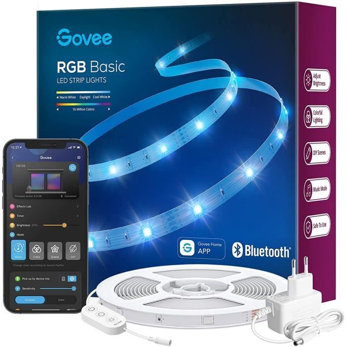 Govee Ruban LED Bluetooth 10m, RGB Bande LED Intelligente