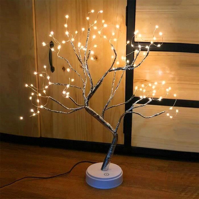 Lampe de table tactile 108 led 50cm forme arbre créative art décoration USB  Blanc Chaud La46307 - Cdiscount Maison