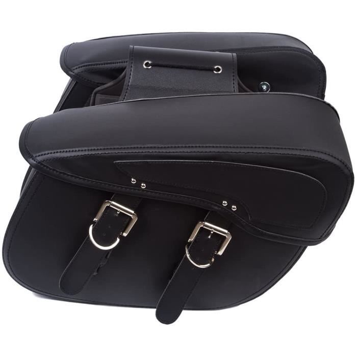 Sacoche cavalière moto en cuir pu sacoche latérale étanche sacoches