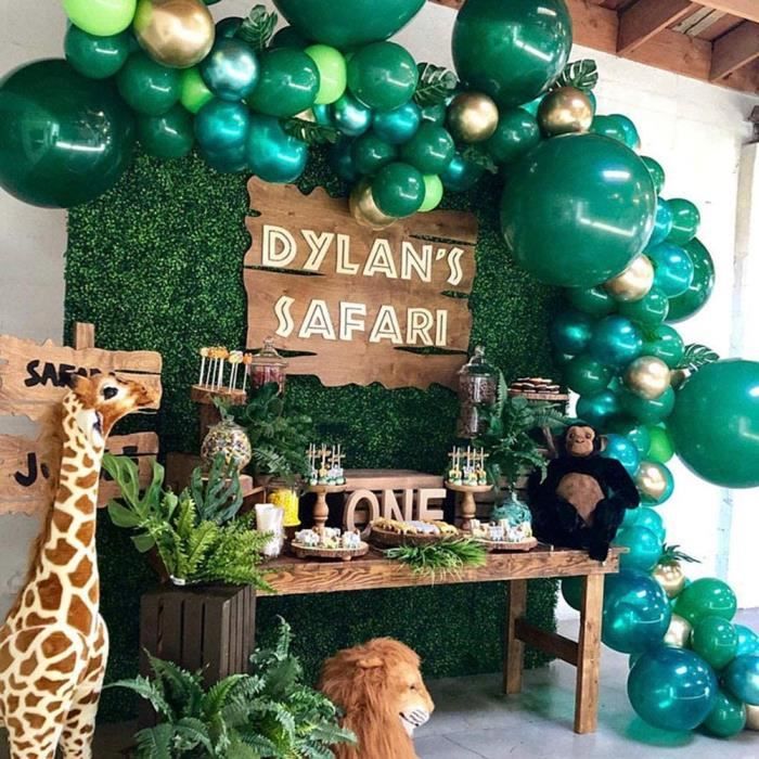 Nogjks Jungle Decorations Anniversaire Jungle Theme Tropicale Guirlande De Ballon Blancs Arc De Ballon 169pcs Ballon V79 Cdiscount Maison