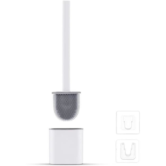 Brosse Wc Et Support - Design Moderne - En Silicone - Avec Long Manche Brosse Wc Et Support - Design Moderne - En Silicone - Avec Long Manche