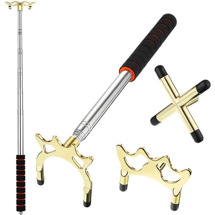 Accessoires pour Table de Billard permettant de Jouer au Bridge sous Tous Les Angles possibles YOMERA Pont de Queue de Billard rétractable avec tête de Pont en Laiton Interchangeable en 3 Versions