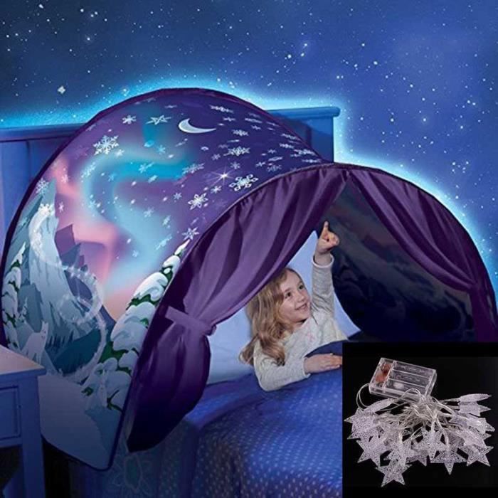 ZHOUXI - Dream Tents Hot Kids Pop Up Tente de Lit , 20pcs étoiles LED Chaîne de Lumières + tente lampe
