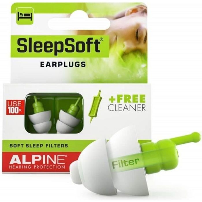 Alpine SleepSoft Bouchons d'oreille – Anti Ronflement et Améliore le  Sommeil- Filtres Doux Conçus pour Dormir - Réutilisables - Cdiscount Santé  - Mieux vivre