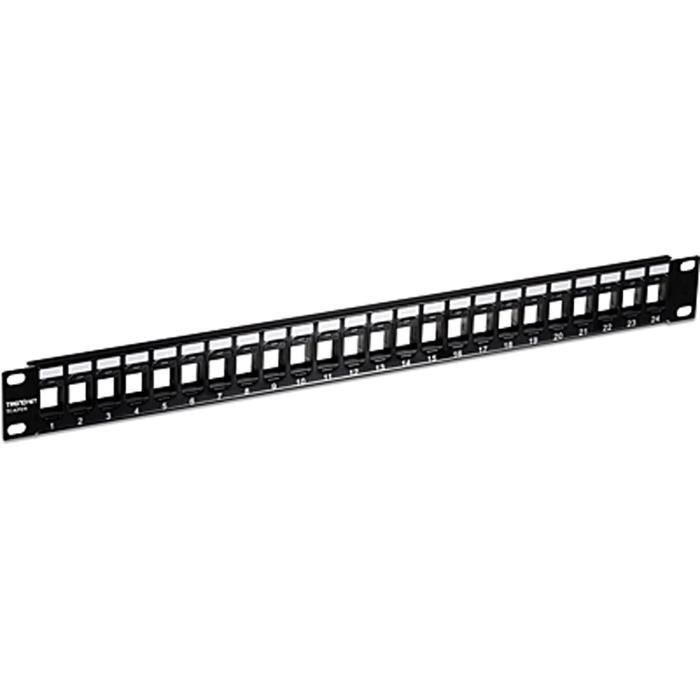 TC-KP24 24-Port Blank Keystone 1U Patch Panel, 1U 19" Metal Rackmount ...