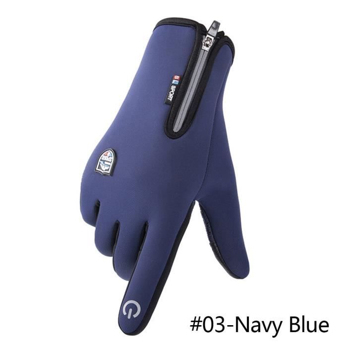 Taille M - Bleu marine - Gants de pêche chauds en velours