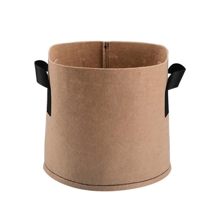 Lot De 5 Pots De Culture En Tissu Respirant - 7 Litres - Drainage Parfait Pour Plantes, Légumes Et Fleurs !