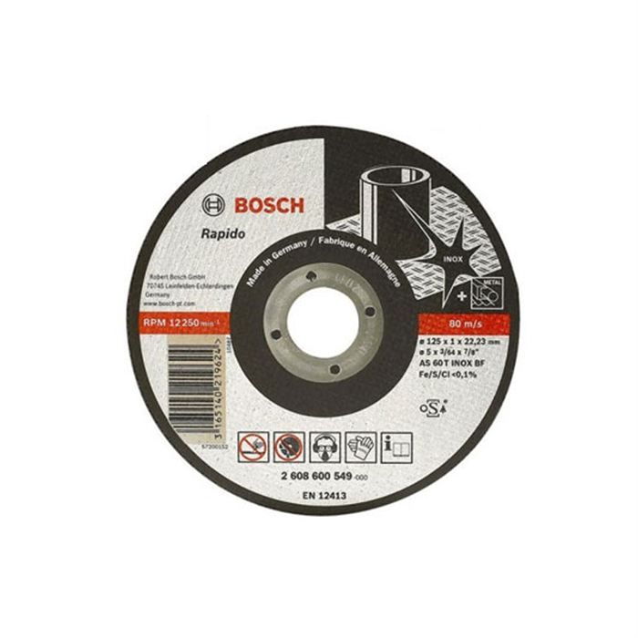 1 disque à tronçonner inox à moyeu déporté Ø230mm BOSCH 2608600711