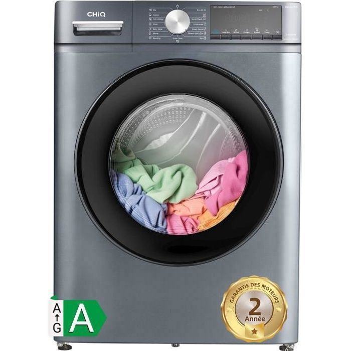 Lave-linge - CHiQ - CFL100 14586IM3XA - Chargement frontal 10 kg - Moteur Inverter - 1400 tr/min