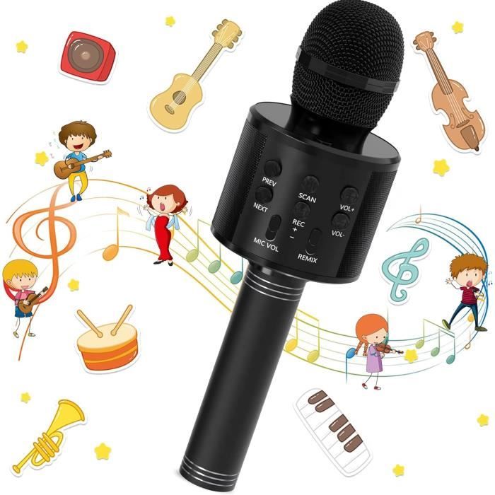 Microphone Karaoké Sans Fil DigitConvert - Bluetooth, Effets Voix, Lumières LED, Idéal Pour Enfants Et Fêtes