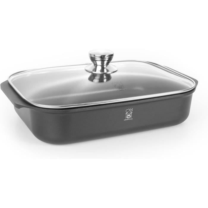 Lot De 4 Plaques De Cuisson Et Plaques à Rôtir - 38 Cm, 35 Cm, 32 Cm Et 28 Cm - Noir, Antiadhésifs, Lot De Plusieurs Plateaux De Four - Passe Au