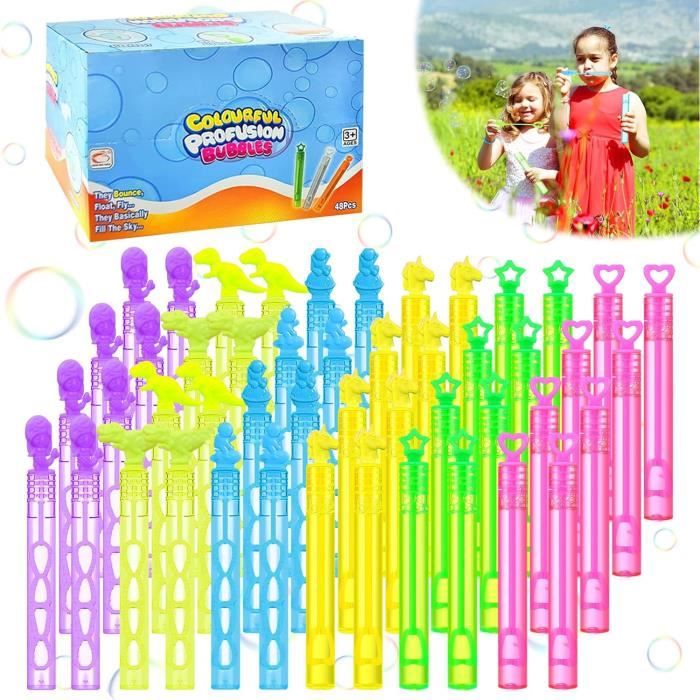 Bulles Savon écologique BBLTIFF 60 Mini Tubes Bulles De Savon Enfant – 6 Couleurs & Motifs Animaux Marins, Idéal Anniversaire, Mariage & Extérieur