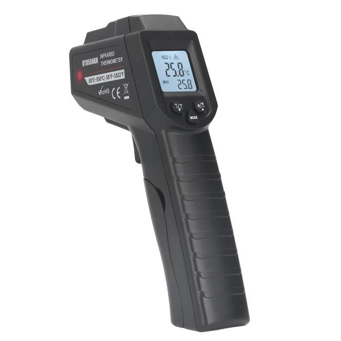 ETO-Thermomètre laser Pistolet de température numérique sans contact avec  thermomètre infrarouge DT8550KH pour équipement - Cdiscount