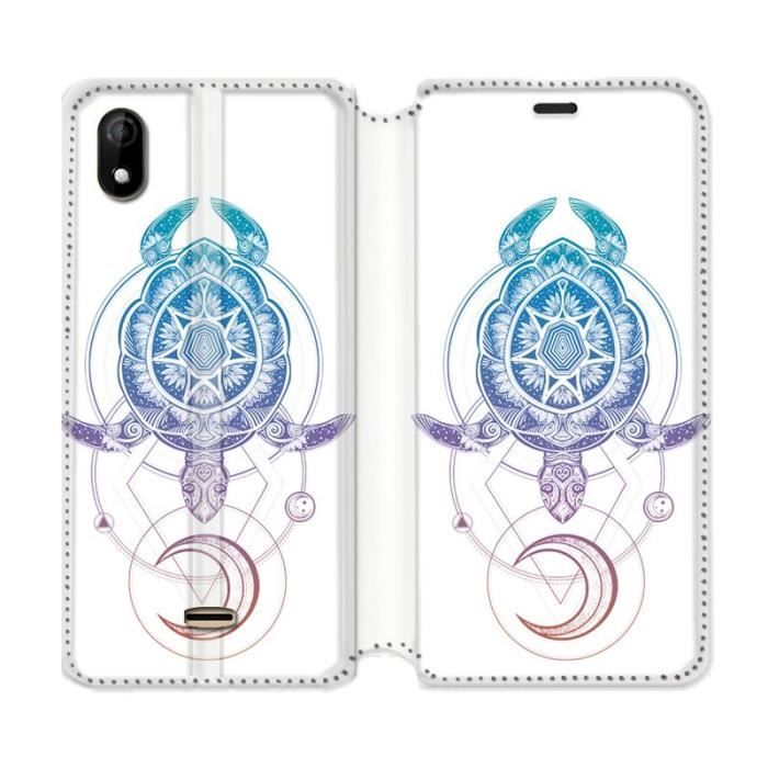 Sunrive Cover compatibile con WIKO Y61, Custodia con supporto di stand e in Pelle artificiale per carte di credito Portafoglio Flip Chiusura Magnetica bumper(Q Lupo 6