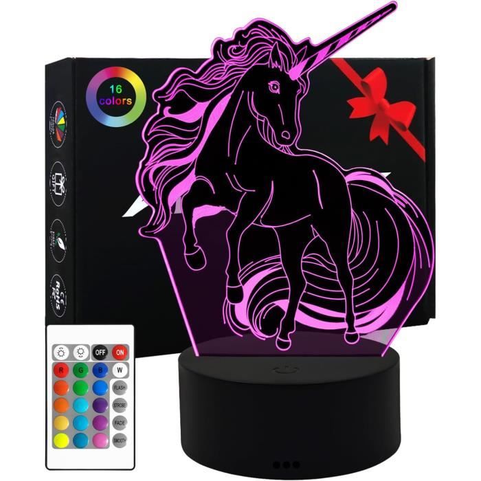 Kit DIY Veilleuse Licorne à Construire - Activité Manuelle Créative Pour Filles 3-12 Ans - Avec Socle Bois, Guirlande LED, Figurines - Cadeau Anniversaire, Noël