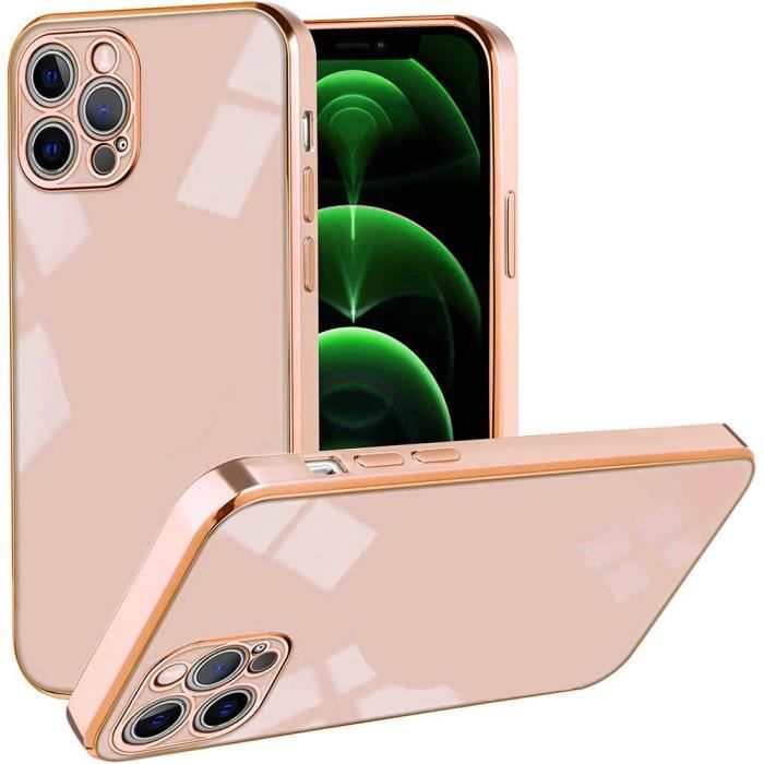 Coque IPhone 12 Pro Max Soft Touch - Bord Surélevés - Rose - Marque Avizar - Neuve Sous Blister
