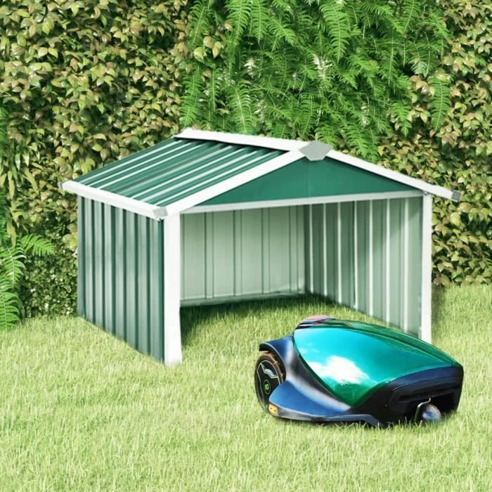 Abri pour tondeuse robot - ESTINK - 92x97x63 cm - Acier galvanisé - Vert - Assemblage requis