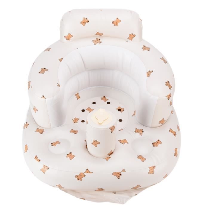 Siège De Bain Pour Bébé 6-18 Mois - Coussin Ergonomique, 4 Ventouses, Protection Colonne Vertébrale - Design Ours Rose - 3