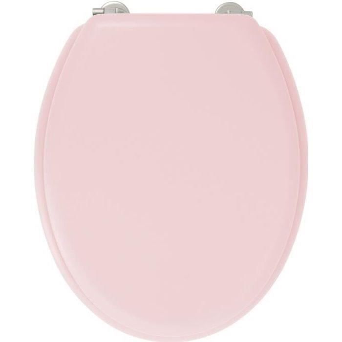 GELCO DESIGN Abattant WC Dolce - Charnières inox - Bois moulé - Rose crystal