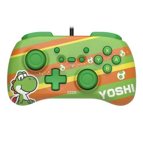 Manette de jeu - Nintendo Switch - Mini Yoshi - Filaire - Vert/Orange - Horipad - Turbo - Filaire 3 m - Hori