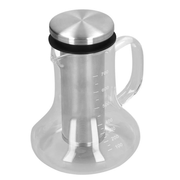 Qsvbeeqj – Cafetière à Froid (cold Brew) En Verre 1L, Filtre Inox, Poignée Silicone