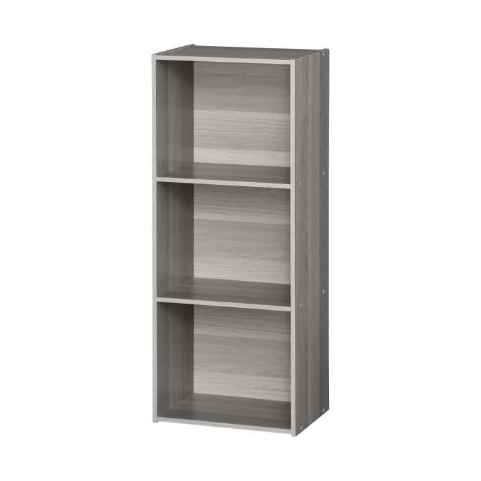 iris ohyama - meuble étagère de bureau bibliothèque modulable solide cx-3fn chêne gris - l29.7 x p42 x h102.9 cm