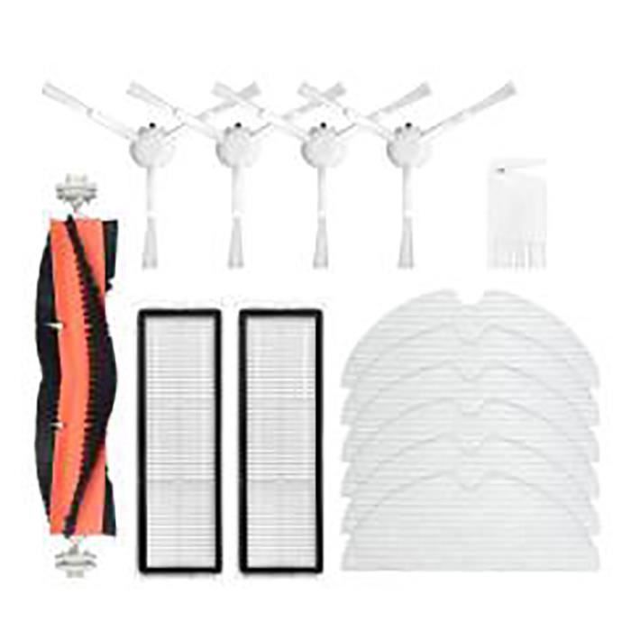 Kit daccessoires de rechange pour aspirateur Dreame F9 1 brosse à rouleau + 4 brosses latérales + 2 filtres + 6 chiffons jetables