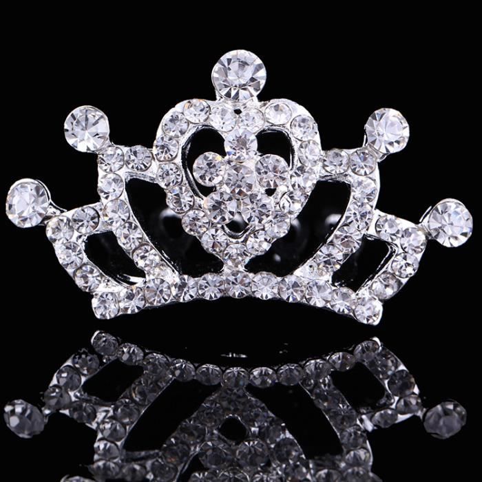 Nouveau plastique Argent Enfants Clair Pierre Diadème Cheveux Accessoire Bling Fête Bal