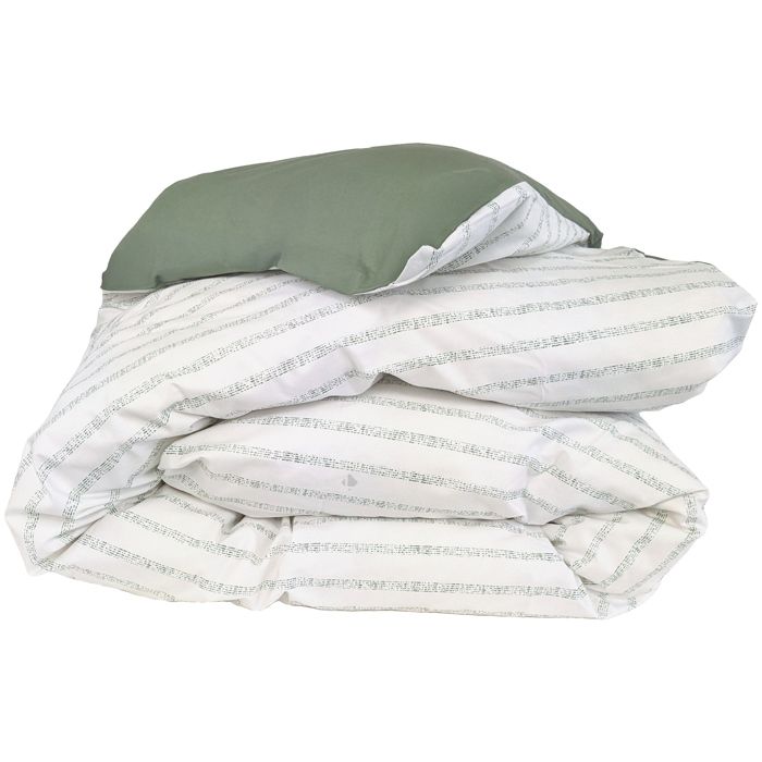 Housse de couette 280x240 cm percale coton GABY vert Kaki 280 x 240 cm