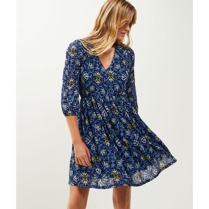 grain de malice - robe imprimée fleurs femme