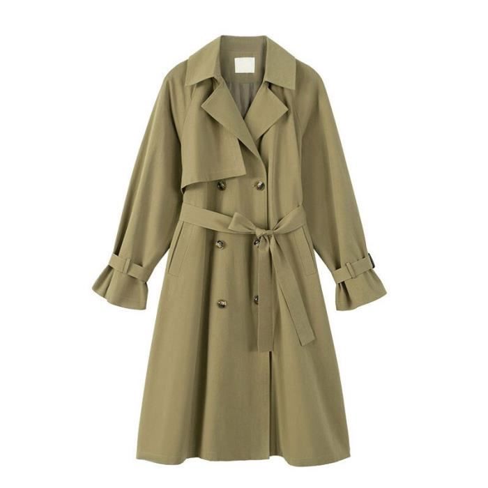Automne femmes Trench manteau classique d?�contract?� ceinture ample manteau femmes Trench Double 