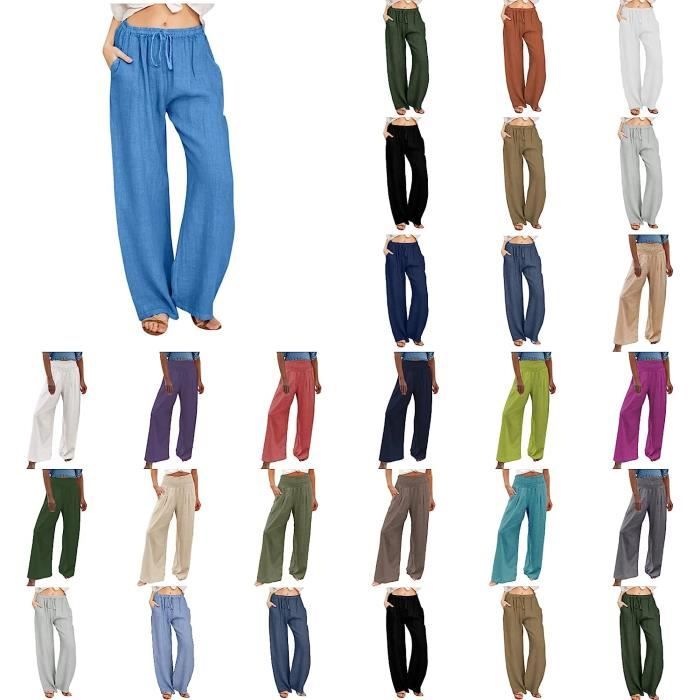 Pantalon Femme Taille 48 - Coton/lin, Velours Côtelé Noir, Occasion Très Bon état