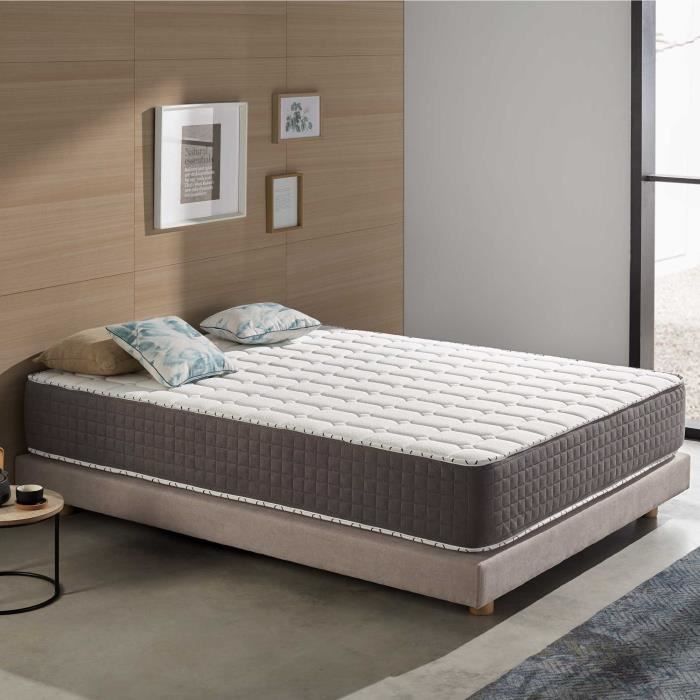 Matelas Extrafresh Ressorts Ensachés Hybrid 160x200 cm - Très épais 30 cm - Mousse mémoire de forme HR Blue Latex Face été/hiver Matelas Extrafresh Ressorts Ensachés Hybrid 160x200 cm - Très épais 30 cm - Mousse mémoire de forme HR Blue Latex Face été/hiver
