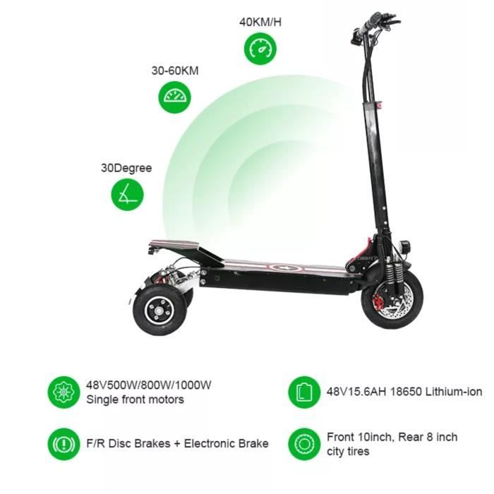 Scooter électrique CF-T10-1B 48V 1000W 15.6AH 3 roues