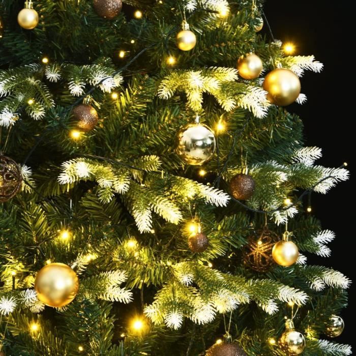 Sapin de Noël artificiel articulé 150 LED et boules 150 cm SALUTUYA