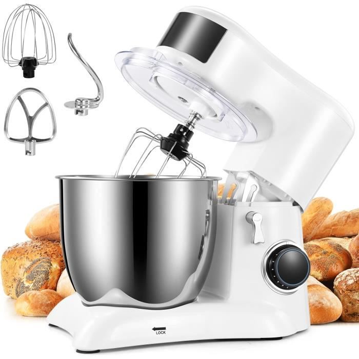 CHeflee Robot de cuisine 1500 W, pétrisseur, avec bol en