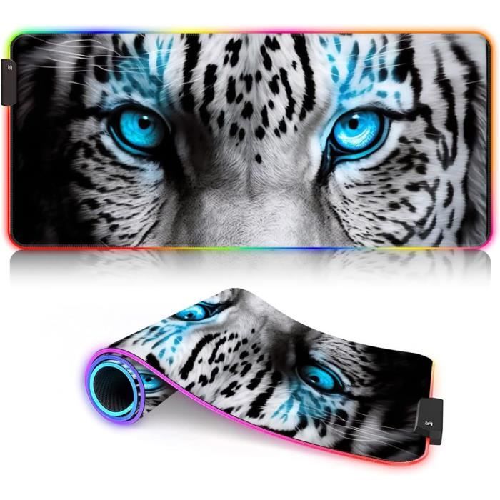 Tapis De Souris Gamer RGB XXL Avec Effet Marbre 3D - 14 Modes LED, Surface Lisse, Base Antidérapante