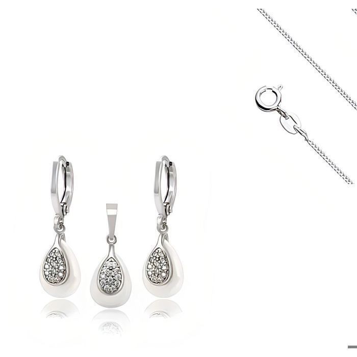 Parure De Bijoux En Argent 925 - Neuf Avec étiquettes, Couleur Argenté, Sans Marque
