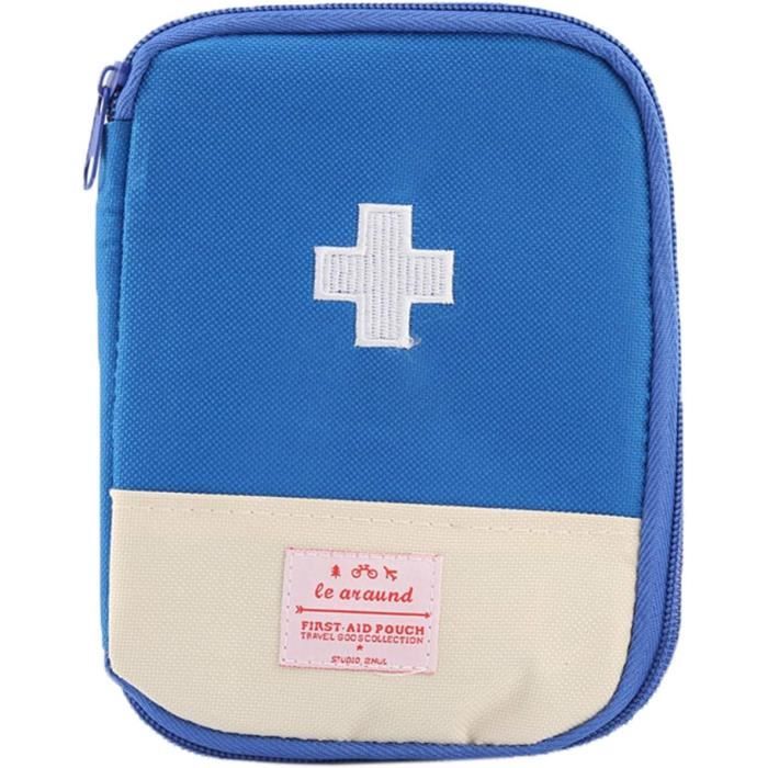 Trousse Médicale Portable Compacte – Multi-poches Zippées – Pour Camping, Randonnée, Voyage – Taille 13x10x2,5 Cm