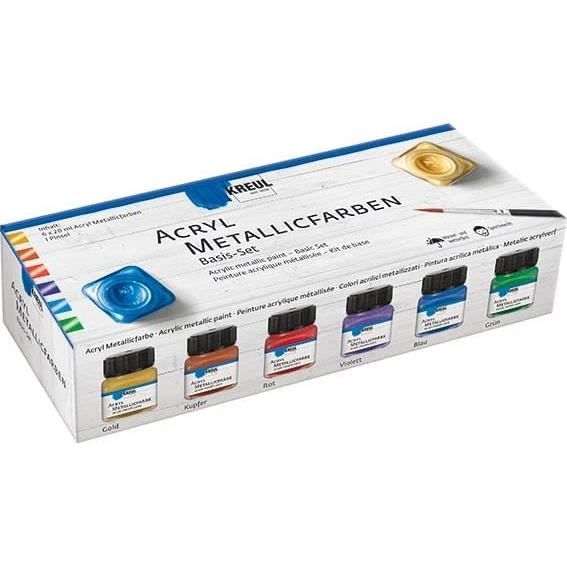 KREUL Set Peinture Sur Soie Javana – 6 Pots 20 Ml + Gutta + Pinceau – Pour Textiles Clairs