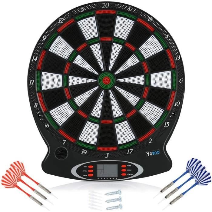 Cible Fléchettes Électronique BAOCHADA - 27 Jeux - 12 Flèches - Écran LED - Pour Fêtes
