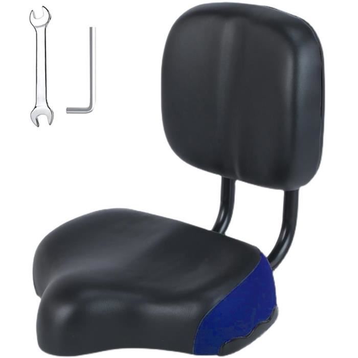 Selle De Vélo Avec Dossier Réglable - Pour Tricycle Ou Vélo Adulte - Confort Gris