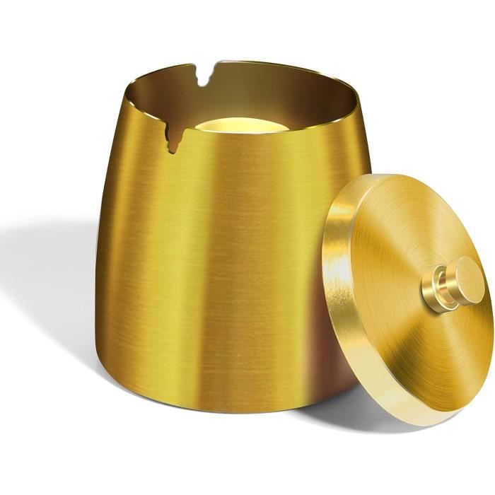 Honoro Cendrier Vintage Coupe-vent Avec Couvercle, Cendrier Décoratif En Métal Pour Extérieur Et Intérieur, Cendrier De Table Unique Pour Maison, Hôtel, Joli Cadeau, Bronze Rose Rouge