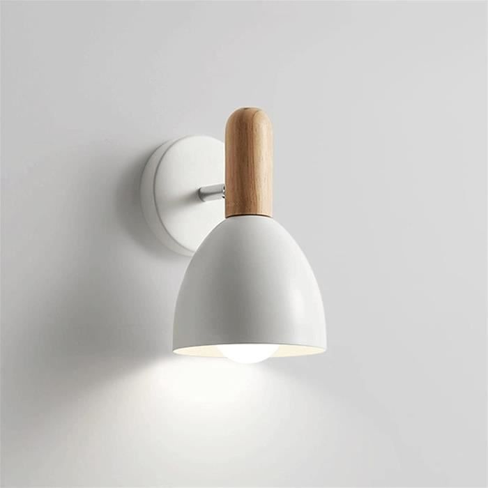 Applique Murale Lampe Murale Scandinave En Bois Style Simpe Pour Chevet Salon Escalier Couloir