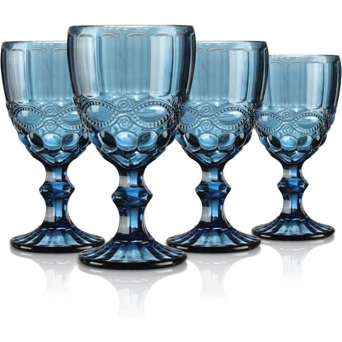 Verre à Vin Iittala Nuutajärvi Mondo Bleu Et Rouge - Design Kerttu Nurminen - 19,5 Cm
