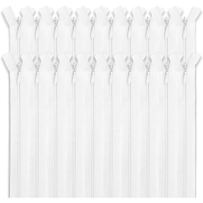 Lot De 20 Fermetures éclair Invisibles En Nylon - 25 Cm, Multicolores, Pour Couture Vêtements/sacs - 8